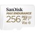 SanDisk 256GB Max Endurance microSDXC Card SQQVR (SDSQQVR-256G-GN6IA)microSDXC UHS-I, U3 V30 C10, 100MB/s R 40MB/s W, SD adapter included, temperature-proof/waterproof/shockproof/X-ray proof
